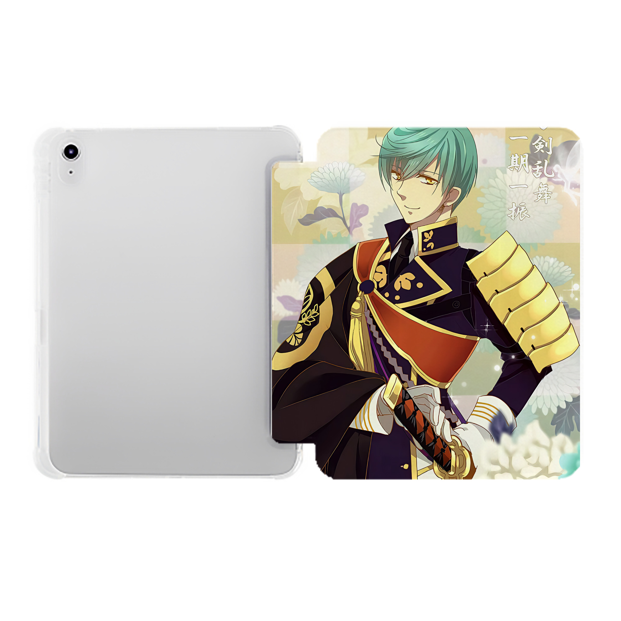 （画像用） 刀剣乱舞 Touken Ranbu IPad ケース ペン収納付き 三つ折りスタンド PUレザー×シリコン 対応機種9.5/10.5/10.9インチ
